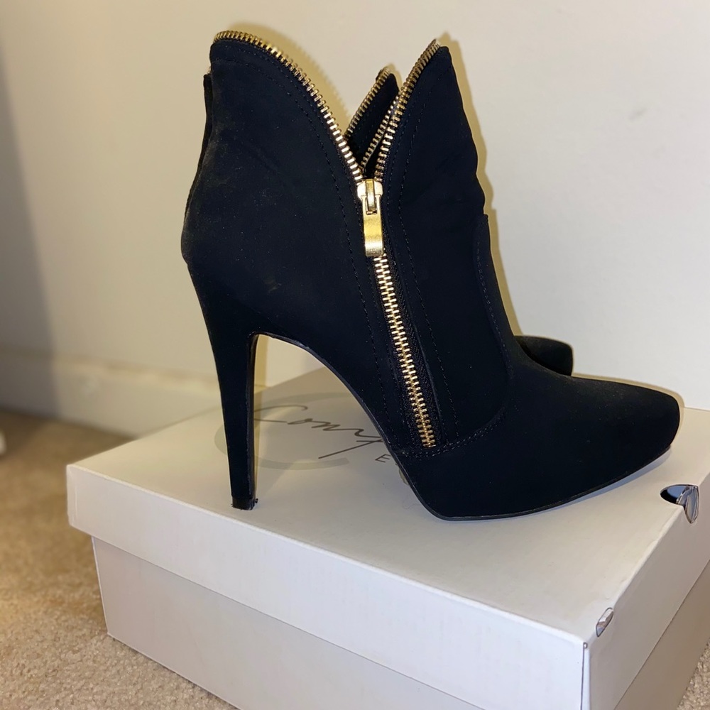 Black Heeled Booties or Boots